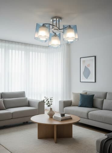 Потолочная люстра с 3 плафонами - Тип: накладная люстра на потолок -