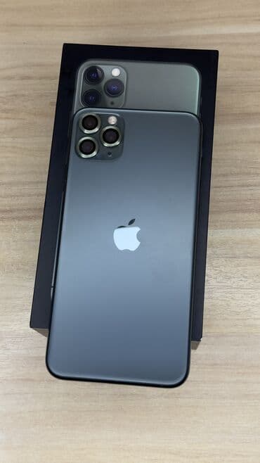 Уюлдук телефондор жана аксессуарлар: IPhone 11 Pro Max, Колдонулган, 64 ГБ, Matte Midnight Green, Куту, 70 % — 1