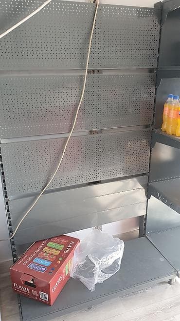 Бизнес үчүн жабдуулар: Металлический торговый стеллаж для магазина - Конструкция: пристенный — 1