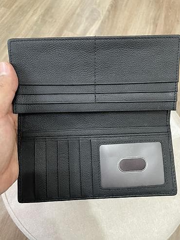 Сумки: Мужской длинный кошелёк-органайзер, цвет черный. - Материал — 5