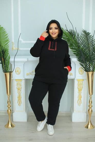 спортивное оборудование: Распродажа Женский утеплённый спортивный худи большого размера — 2