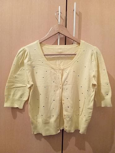 женские летние кардиганы: Кардиган, Трикотаж, Короткая модель, Лето, Со стразами — 1