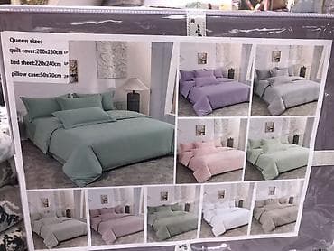 постельный белье: Комплект постельного белья 100% хлопок однотонный цвет, Queen size — 9