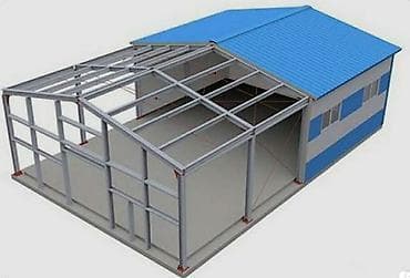 навесы деревянные: Навес, Двускатный, Металл, Профнастил — 6