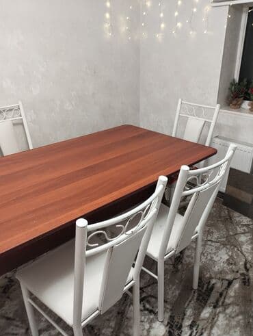 стол кухонный белый: Кухонный стол и стул, Б/у, цвет - Белый — 8