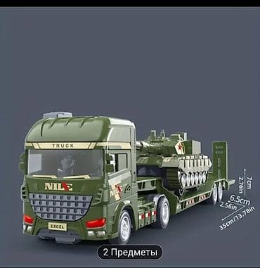 Конструктор-блоки: военный автопоезд с танком - Набор из 2 моделей