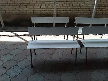 Мебель: Скамейка Металл, Со спинкой, Без крыши — 3