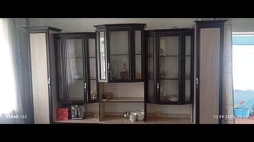 кухонный шкафчик: Зал үчүн гарнитур, Шкаф, ДСП, түсү - Саргыч боз — 1