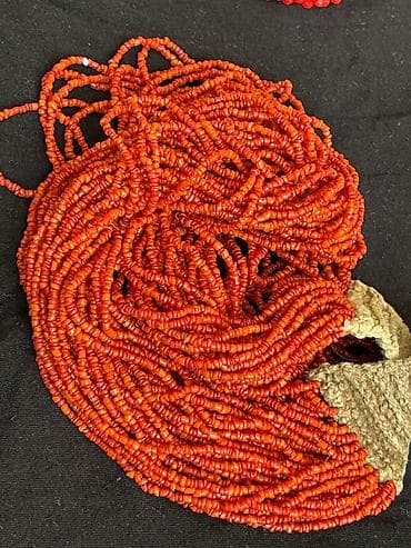 колечко из бисера: Коралловый бисер, продаю много разных винтажных украшений, бус с — 1