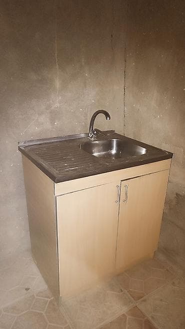 Тумба для кухни, Б/у, С мойкой, Напольная, ДСП, цвет - Бежевый