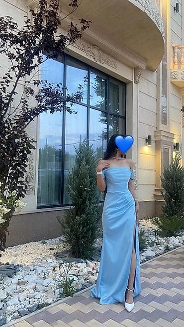 Вечернее платье в пол цвета нежного неба. НА ПРОКАТ - Силуэт at lalafo.kg Вечернее платье в пол цвета нежного неба. НА ПРОКАТ - Силуэт