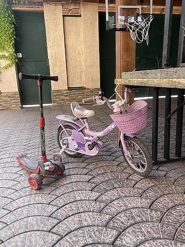 велосамокат детский: Детский велосипед, 2-колесный, 4 - 6 лет, Для девочки, Б/у — 8