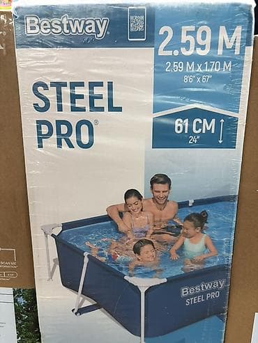 Надувной каркасный бассейн Bestway Steel Pro. - Тип: прямоугольный at lalafo.kg Надувной каркасный бассейн Bestway Steel Pro. - Тип: прямоугольный