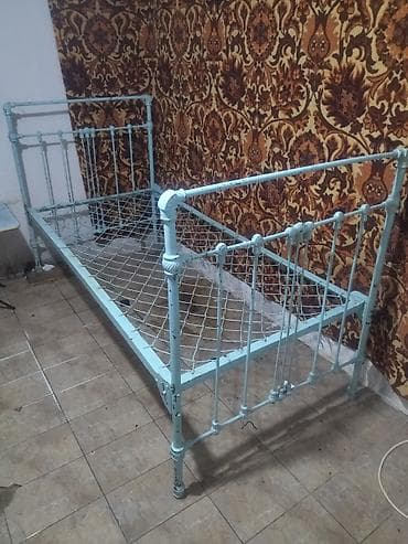 Эки ярустуу керебеттер: Металлическая односпальная кровать ретро/винтаж. - Материал: сталь — 1