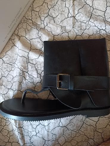 обмен обувь: Женские сандалии/сланцы с высоким голенищем - Цвет: черный - Формат — 2