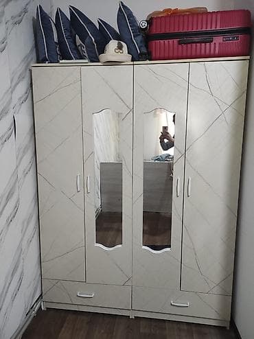 шкаф зеркала: Шифоньер, шкаф для одежды, Прямой, ЛДСП — 1