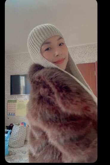 Вязаные зимние комплекты: шапка-бини и длинный шарф - Теплая крупная — 7