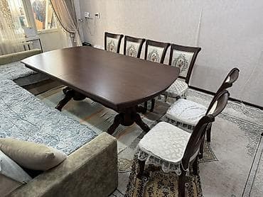 Другая мебель: Стол и стул для зала, цвет - Коричневый — 3