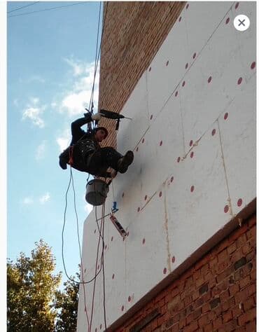утупление дом: Утепление фасадов с промышленного альпинизма - Монтаж плит утеплителя — 4
