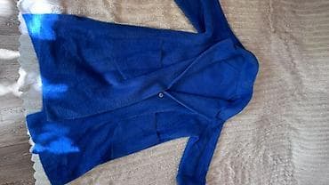 трикотажное: Женское пальто-накидка, ярко‑синего цвета. - Материал: мягкий — 2