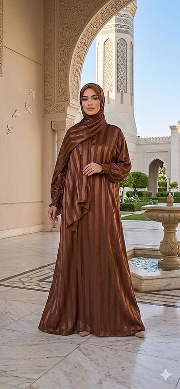 бамбуковый: Повседневное платье, Осень-весна, Длинная модель, Трикотаж, Оверсайз, L, XL, M — 1