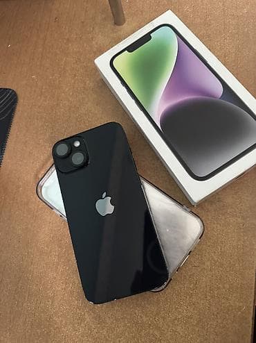 IPhone 14, Б/у, 256 ГБ, Черный, Зарядное устройство, Чехол, Кабель, 79 % — 3