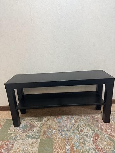 Раскройные столы: Журнальный столик с полкой, цвет черный. - Прямоугольная столешница с — 1