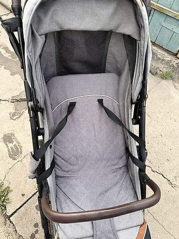 серебро комплекты: Прогулочная коляска серого цвета - Просторное сиденье с мягким — 2