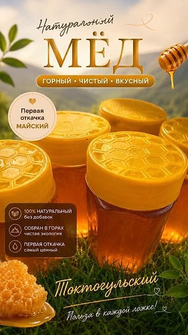Продукты питания: 100% Натуральный горный мёд «Токтогульский» - Первая откачка — — 1