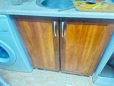 стандартные размеры кухонной мебели: Кухонный гарнитур, цвет - Коричневый, МДФ — 2