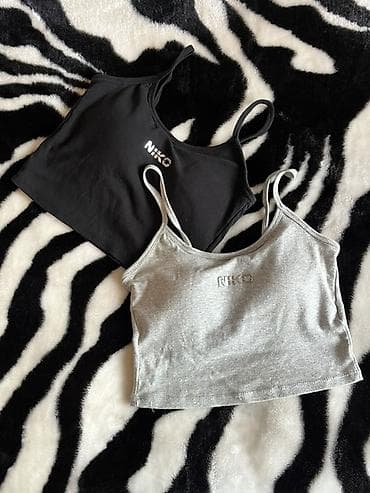 Топ, Трикотаж, Бретельки тонкие, Б/у, S