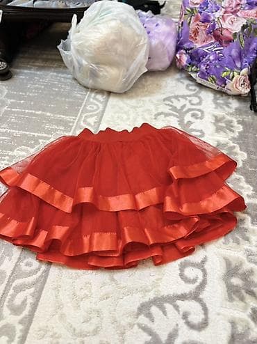 Пышная детская юбка-пачка - Цвет: ярко-красный - Материал