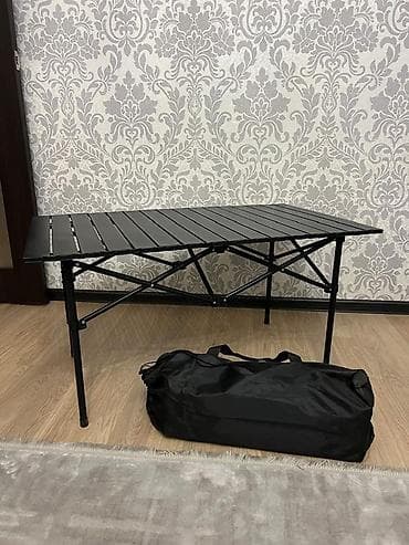 Складной походный стол, Новый, Железо, цвет - Черный