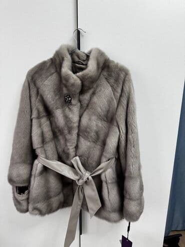 купить зимнюю мужскую обувь в бишкеке: Шуба из норки, цвет серый графит. - Классический укороченный силуэт — 1