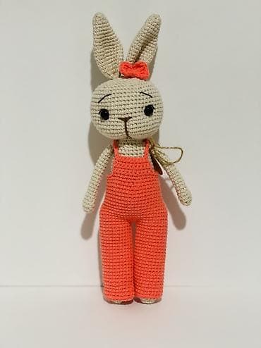 Вязаная крючком игрушка «Зайка» - Материал: хлопковая пряжа