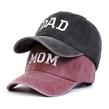 мама и дочка: Бейсболки MOM & DAD — парные кепки с вышивкой - Тип: классические — 1