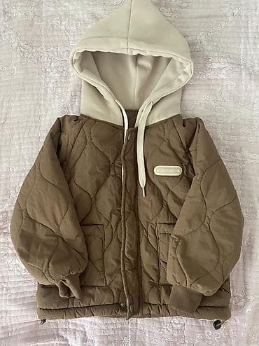 Толстовки, худи: Стёганая куртка с капюшоном Размер 120 см - Тёплая стёганая модель с — 1