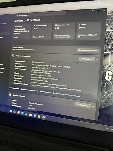 накопител: Продам свой Asus TUF GAMING F17 Процессор: intel i5 11th Оперативная — 4