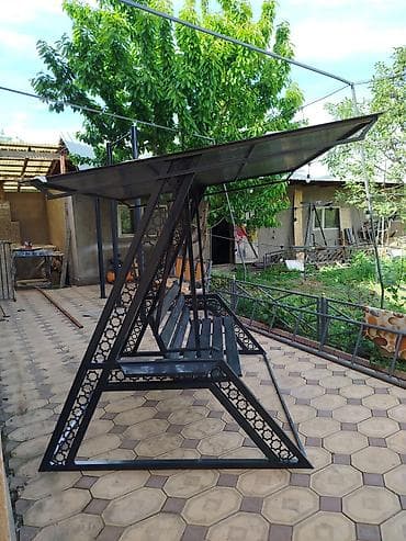 навесная качель для дома: Садовые качели Со спинкой, С крышей — 1