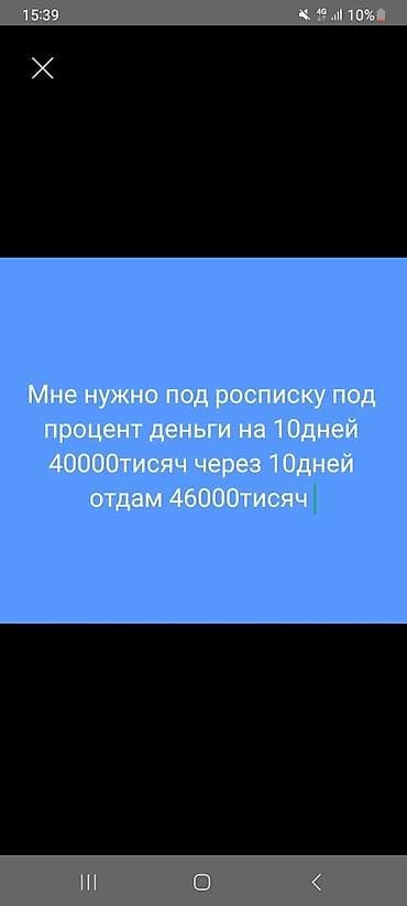 кредит по паспорту: Мне Нужен краткосрочный заем под расписку. - Сумма: 40 000 (сорок — 1