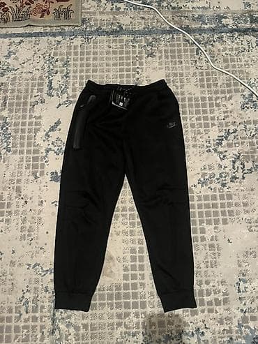 tech fleese: Спортивные штаны Nike - Модель: черные джоггеры с манжетами - — 1