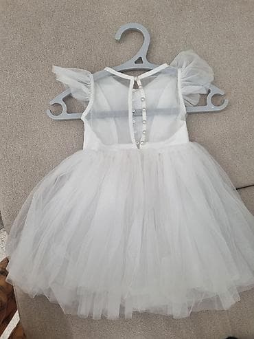 приталенный: Детское платье, цвет - Белый, Б/у — 4