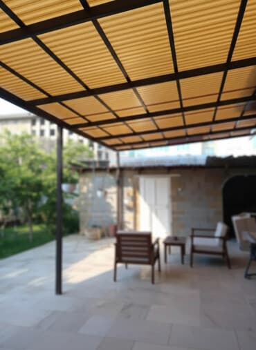 бу гарнитур: Продаю Навес высотой 3м 90-93кв м коричневая качественная кровля — 2