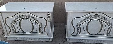 Прикроватная тумба, Без зеркала, цвет - Бежевый, ЛДСП