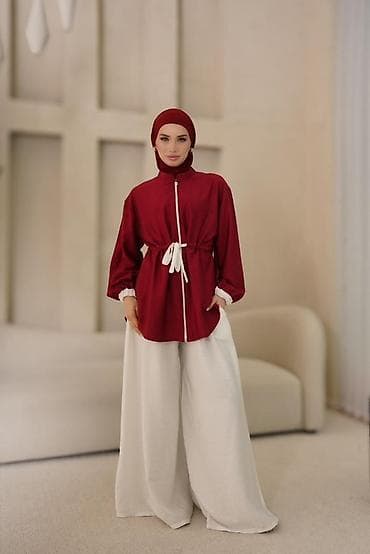 pull and beer: Женский комплект для скромного образа: рубашка на молнии + широкие — 4