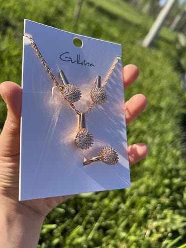 Дубайский бижутерия 💍💎 Комплект украшений Gulina в розовом золоте