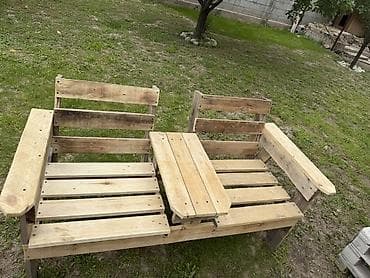 small table: Скамейка Дерево, Со спинкой, Без крыши — 2