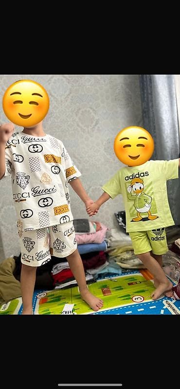 голубая рубашка: Комплект, цвет - Бежевый, Новый — 9