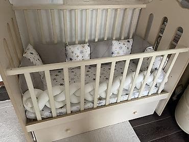 поролон для матраса: Манеж-кровать, Б/у, С комодом, Другой материал — 3