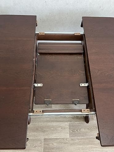 Столы: Стол трансформер Для кухни, Раскладной стол, Длина, см: 190–210 см, цвет - Коричневый — 4